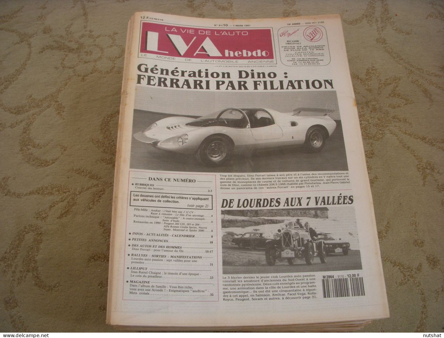 LVA VIE De L'AUTO 91/10 03.1991 DINO FERRARI 260S 1966 MINIATURE JR CHAIGNE - Auto/Motor