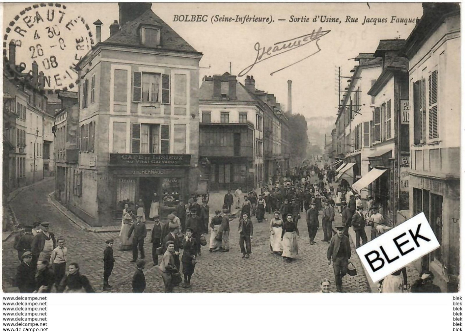 76 . Seine Maritime : Bolbec : Sortie D ' Usine  , Rue Jacques  Fauquet . - Bolbec