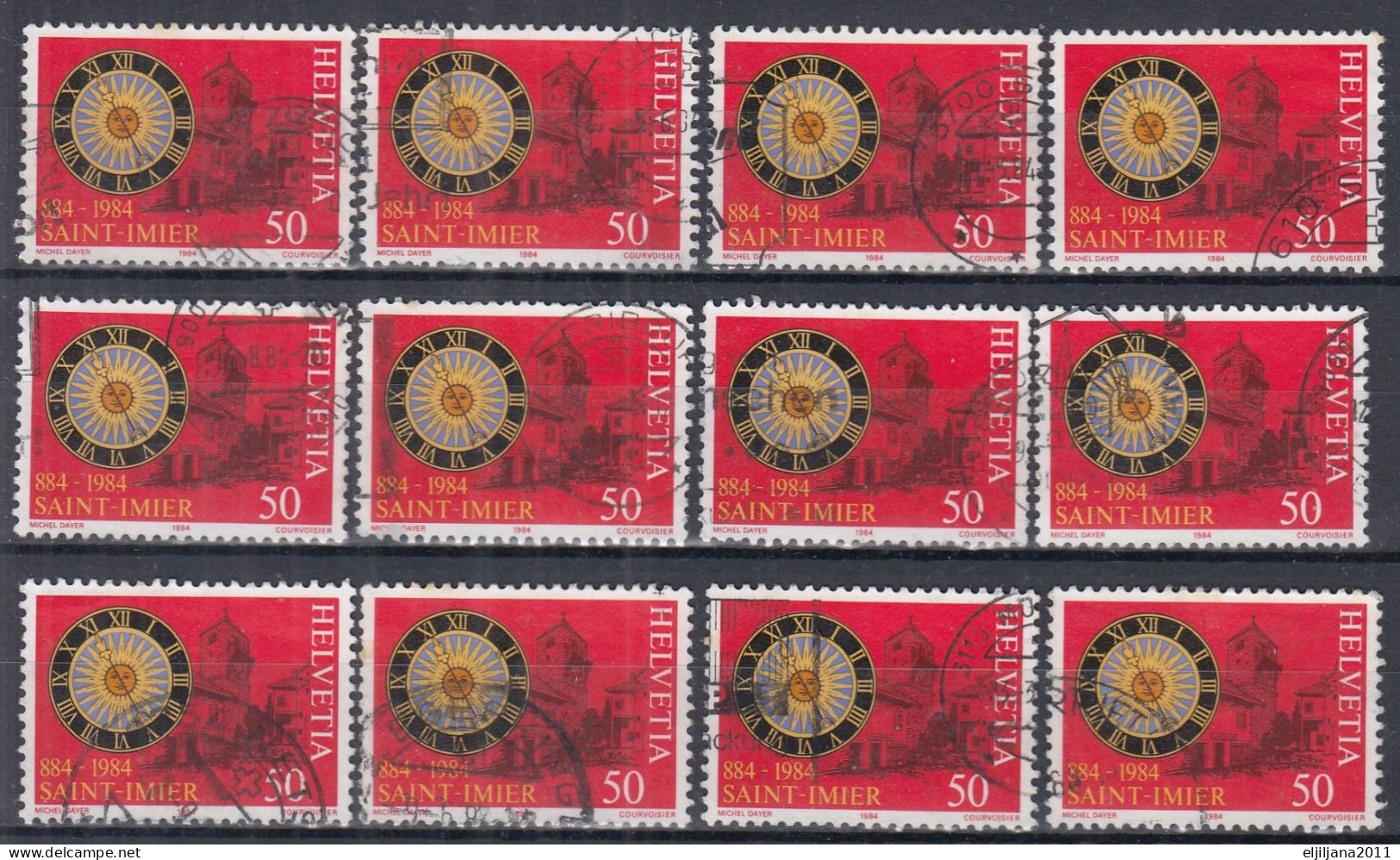 Switzerland / Helvetia / Schweiz / Suisse 1984 ⁕ Saint-Imier  Mi.1268 ⁕ 12v Used - Used Stamps