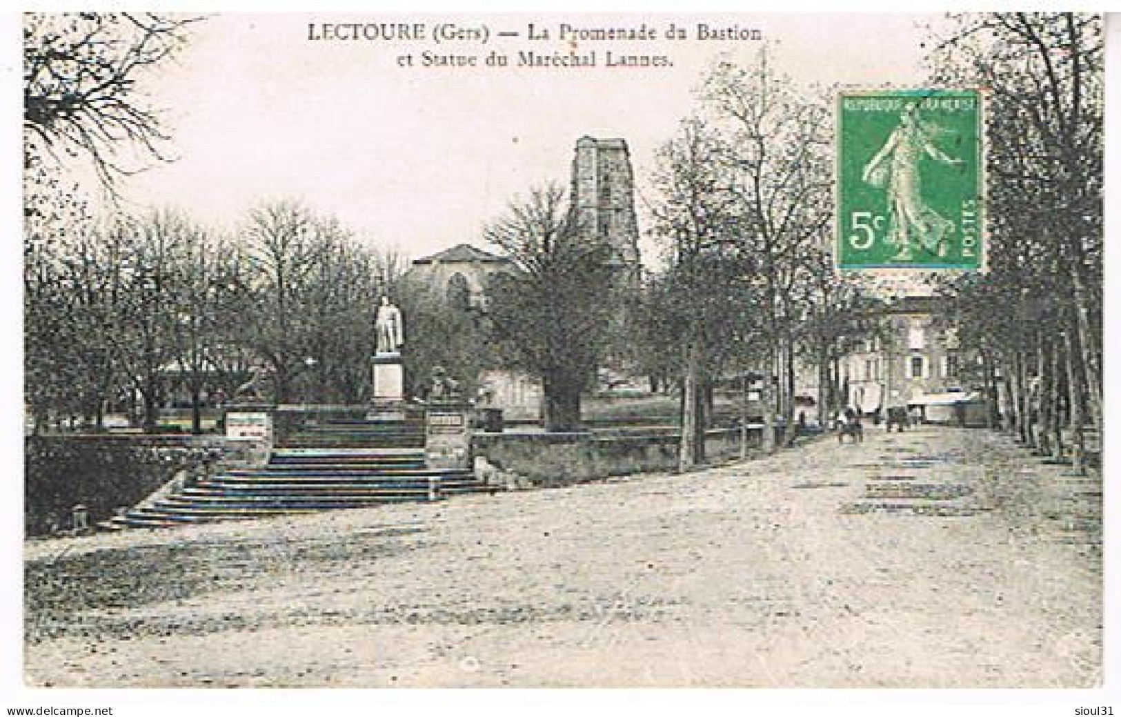 32  LECTOURE  PROMENADE DU BASTION  ETSTATUE DU MARECHAL LANNES - Lectoure