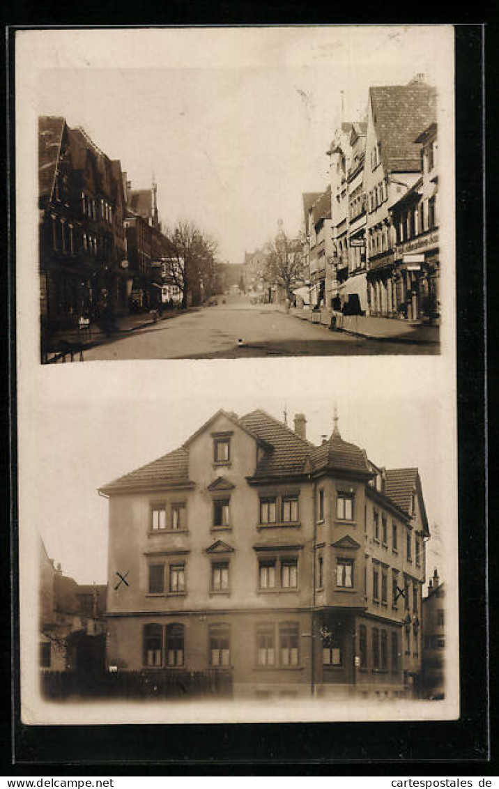 Foto-AK Göppingen, Bahnhofstrasse Ecke Am Fischbergle 1926  - Goeppingen