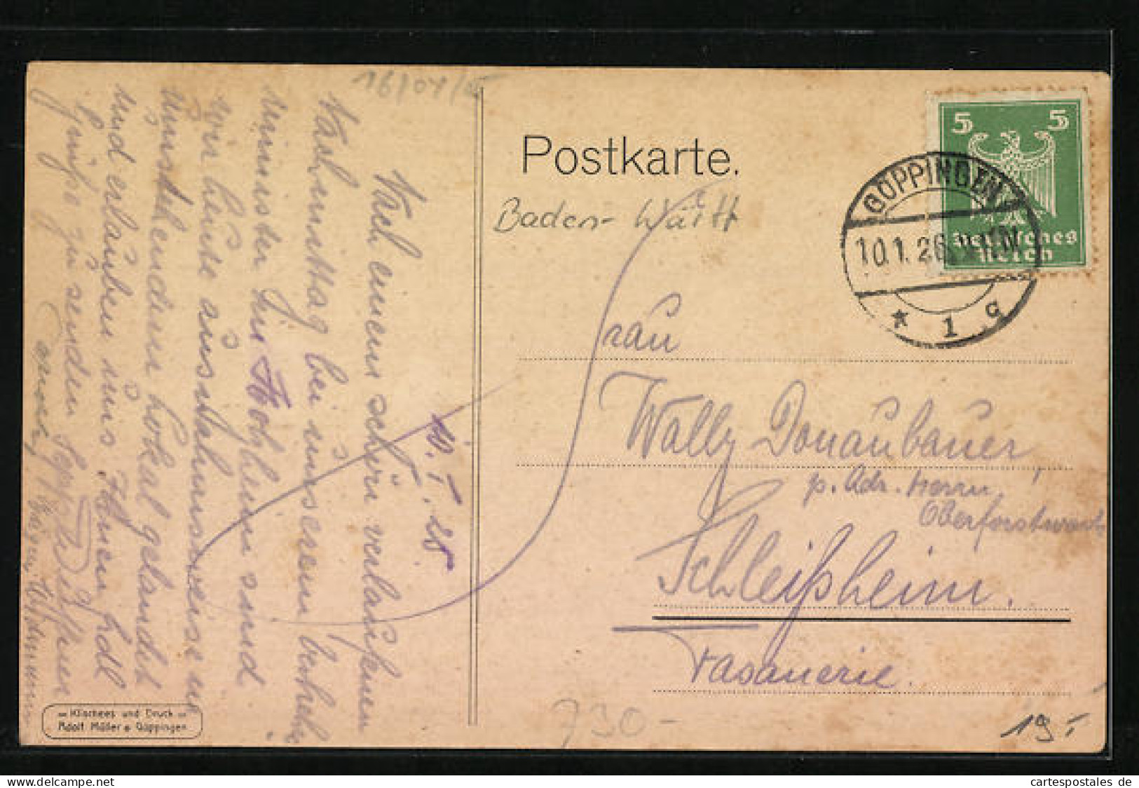 AK Göppingen, Hotel Zur Post Von Karl Holzbauer  - Goeppingen