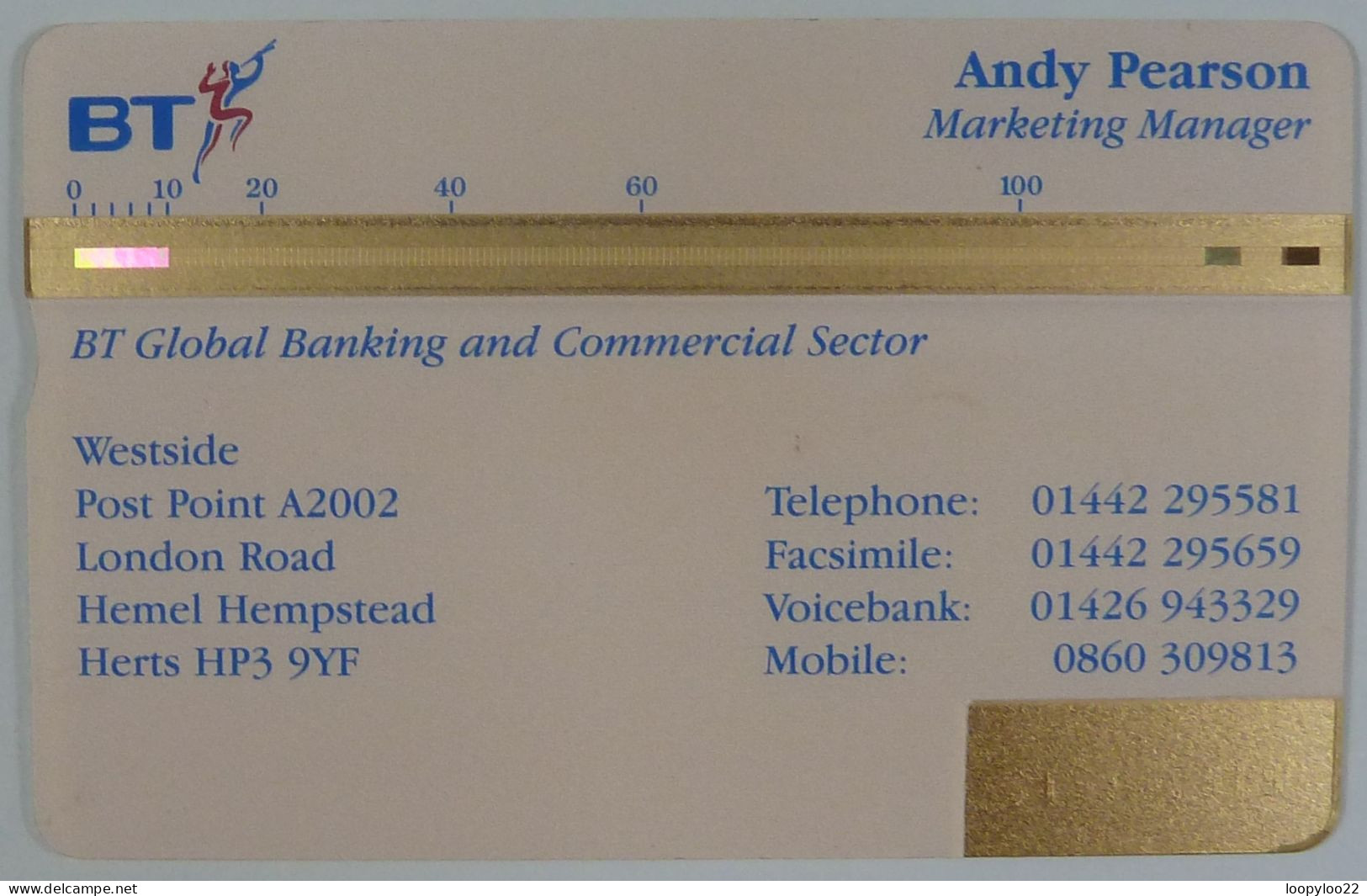 UK - Great Britain - BT & Landis & Gyr - General Visiting - GBV002 - Global Banking - Andy Pearson - 250ex - Mint - BT Generale