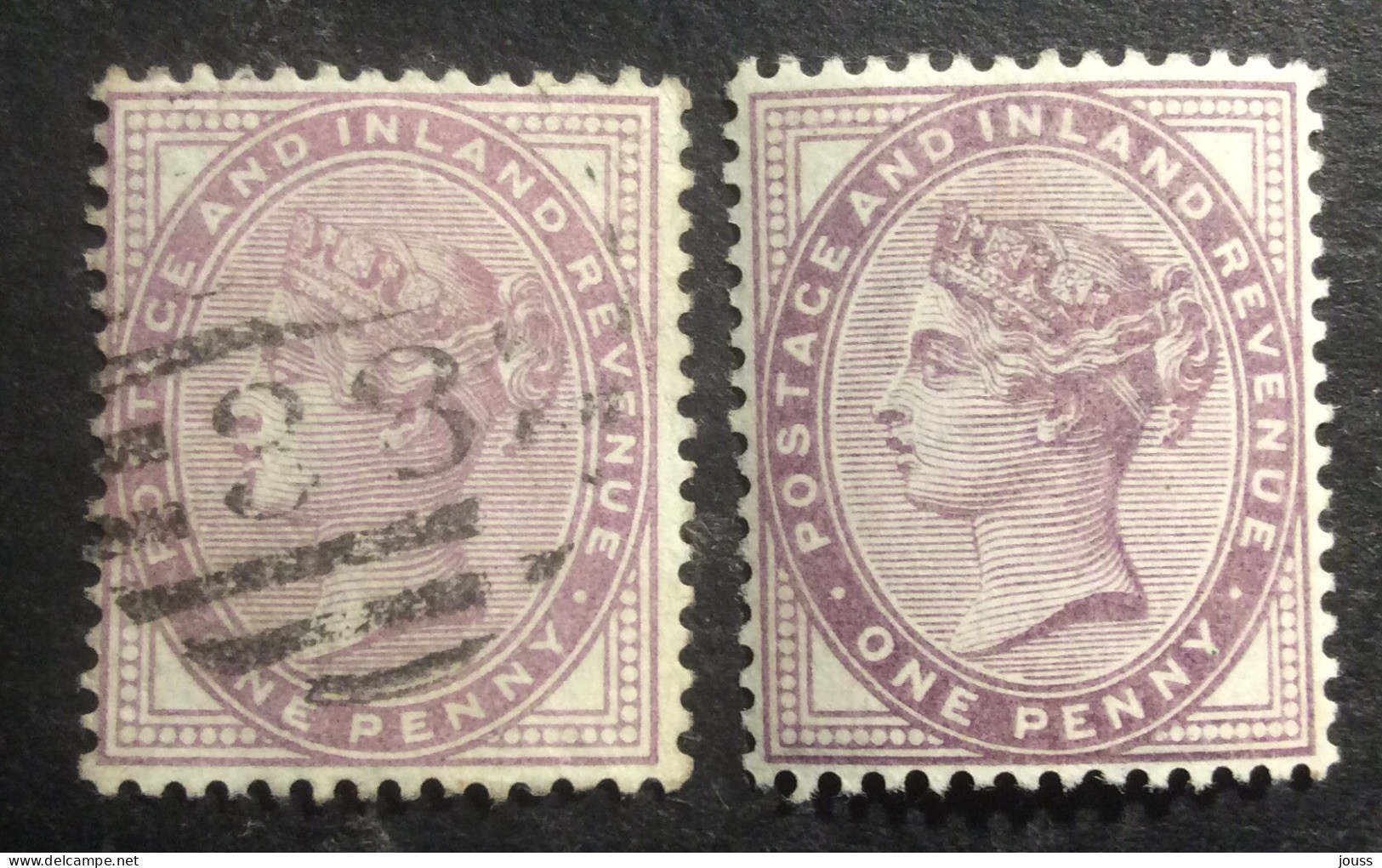 GB69 Victoria 1 P Violet YT 72 (14 Perles) Obl. 73 (16 Perles) Neuf * - Nuevos