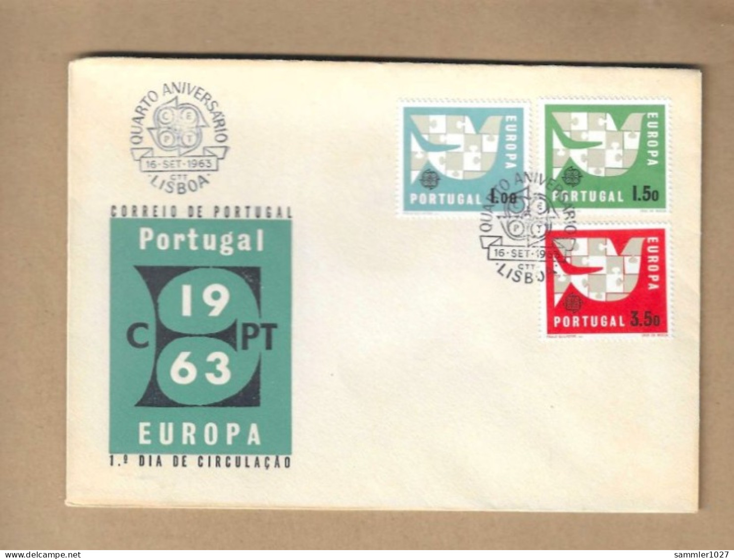 Los Vom 19.04 -  Briefumschlag Mit CEPT Marken 1963 - Lettres & Documents