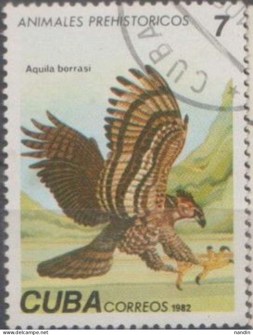 1982 CUBA  USED STAMPS ON BIRDS/ Prehistoric Animals/Aquila Borrasi-The Cuban Fossil Eagle - Águilas & Aves De Presa