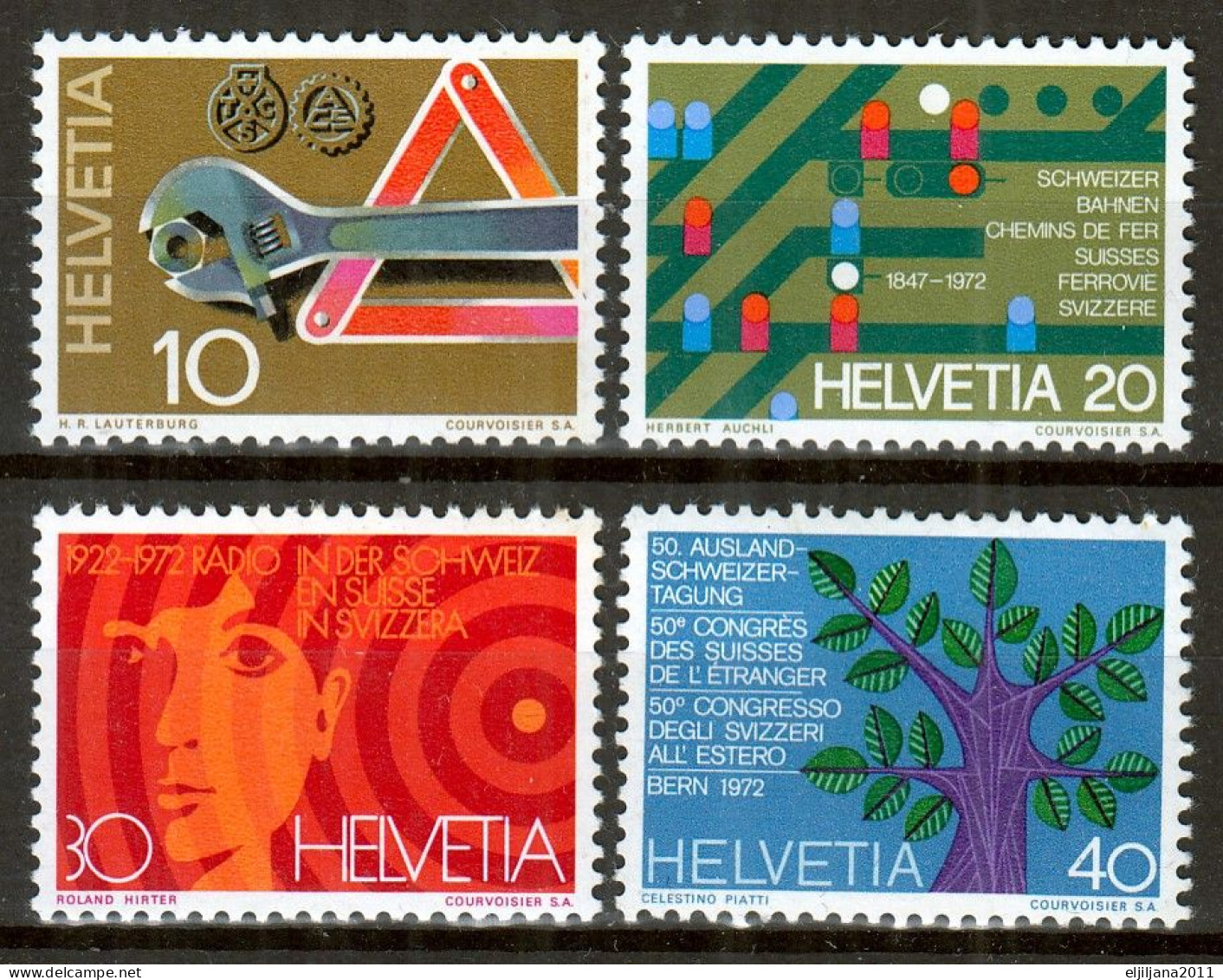 Switzerland / Helvetia / Schweiz / Suisse 1972 ⁕ Annual Events / Jahresereignisse Mi.964-967 ⁕ 4v MNH - Neufs