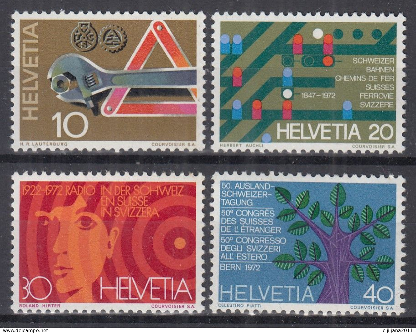 Switzerland / Helvetia / Schweiz / Suisse 1972 ⁕ Annual Events / Jahresereignisse Mi.964-967 ⁕ 4v MNH - Nuevos