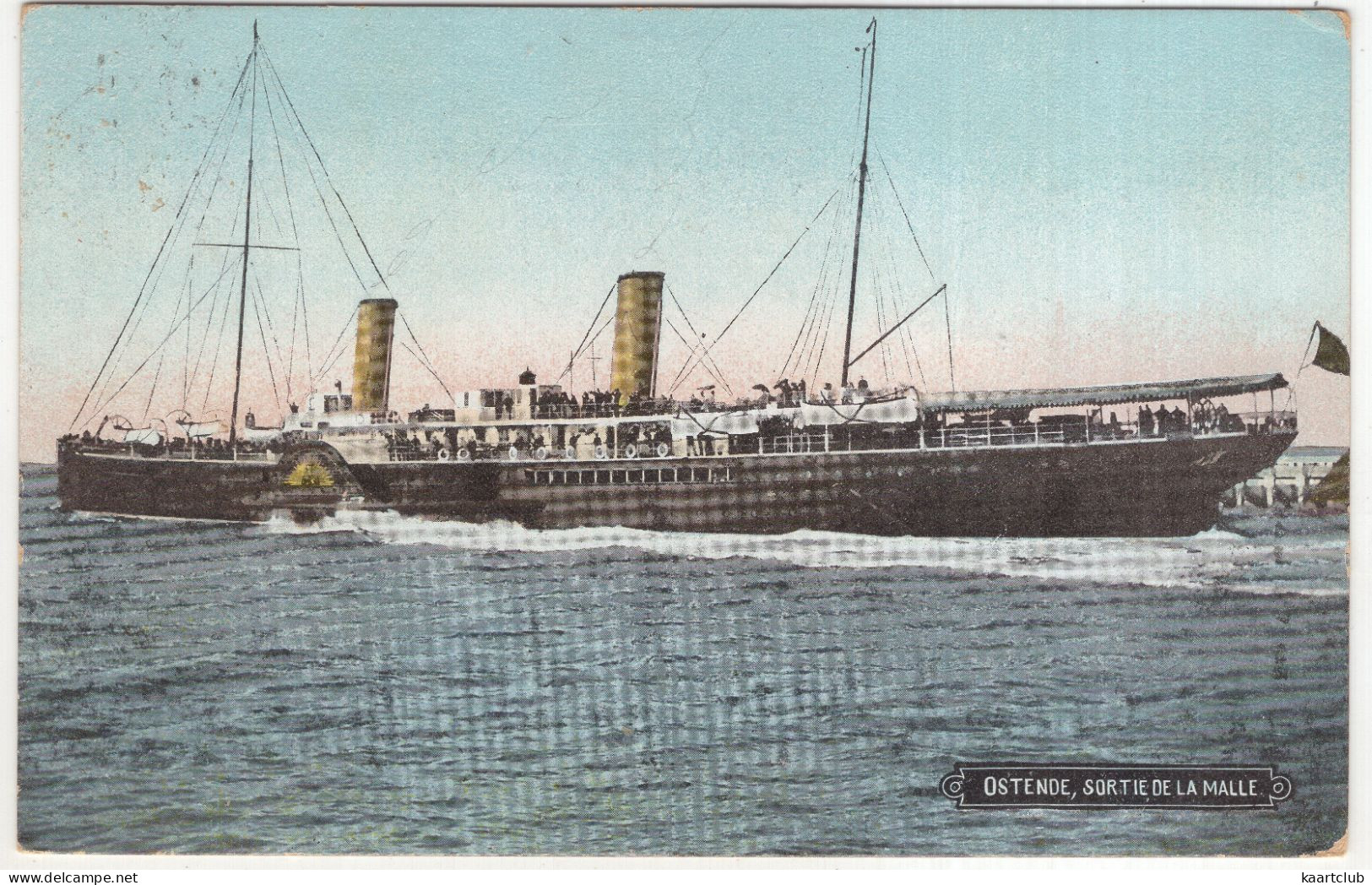 Ostende, Sortie De La Malle.  (Belgique/België) - 1929 - Pakketboot / Paquebot - Oostende