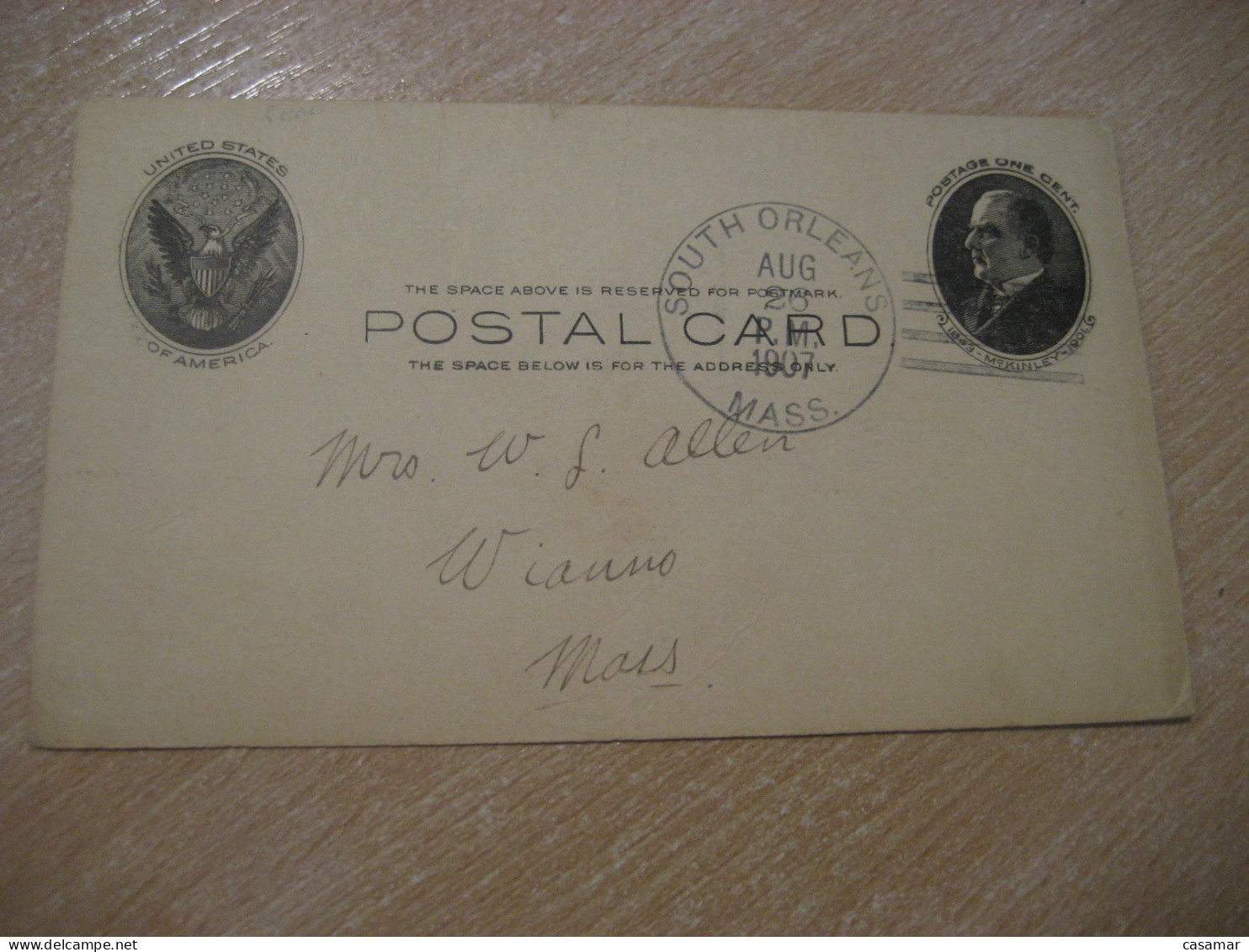 SOUTH ORLEANS 1907 To Wianno USA Cancel Postal Stationery Card USA - Brieven En Documenten