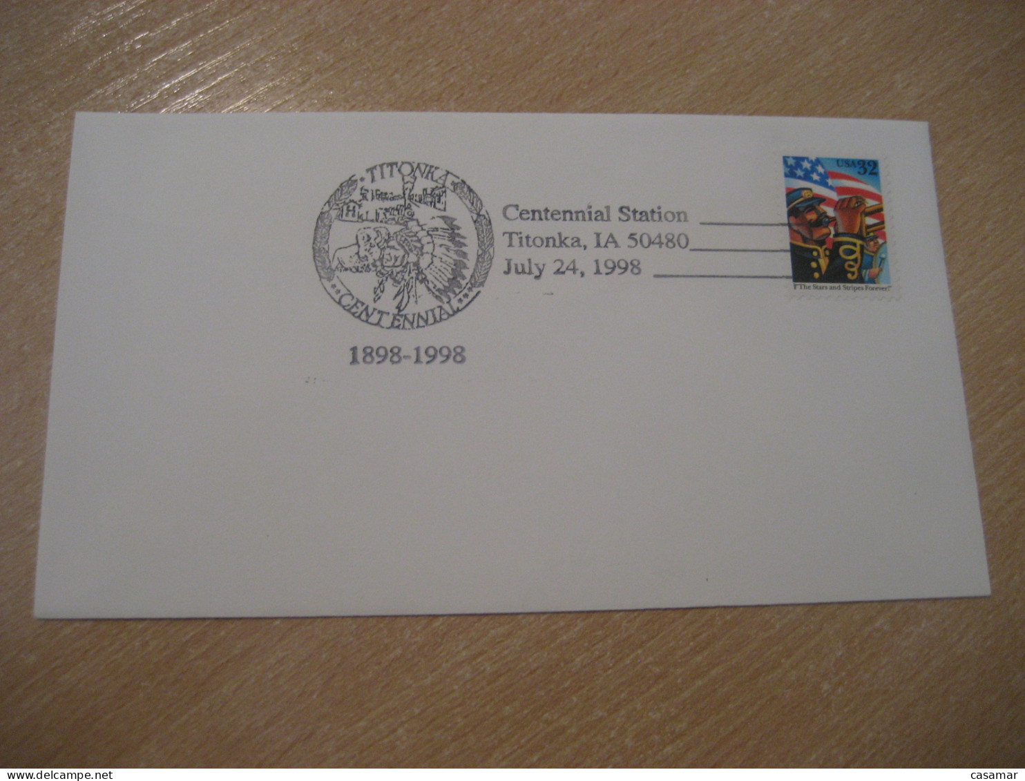 TITONKA 1998 Centennial American Indians Indian Cancel Cover USA Indigenous Native History - Indiens D'Amérique