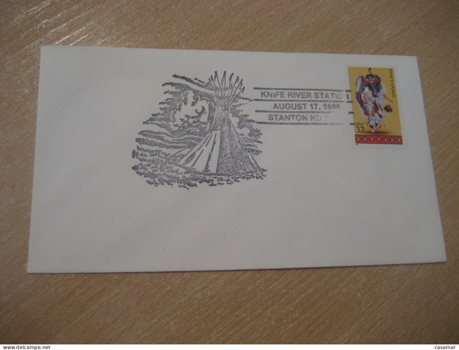 STANTON 1996 Knife River Station American Indians Indian Cancel Cover USA Indigenous Native History - American Indians