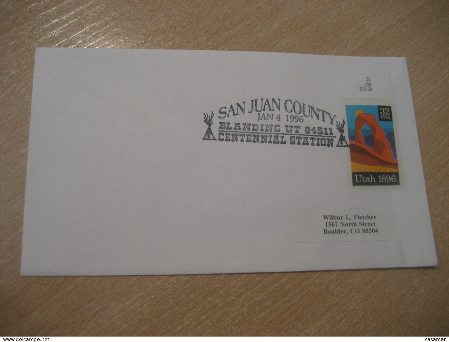 BLANDING 1996 San Juan County American Indians Indian Cancel Cover USA Indigenous Native History - Indianer