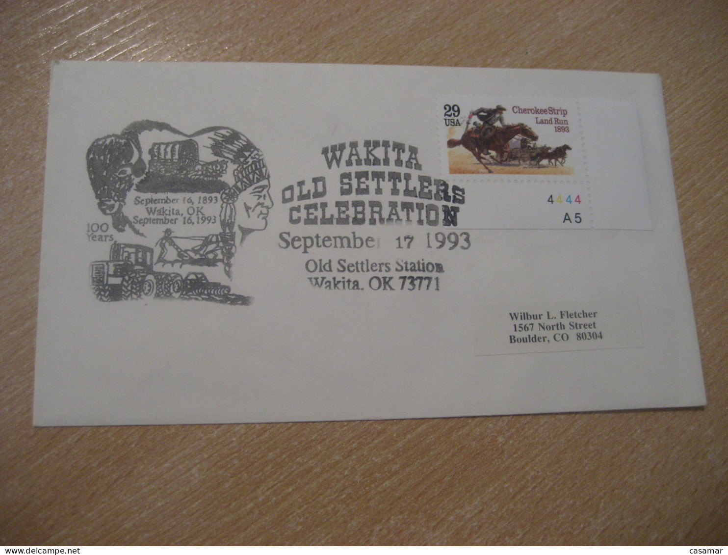 WAKITA 1993 Old Settlers Celebration Station American Indians Indian Cancel Cover USA Indigenous Native History - American Indians