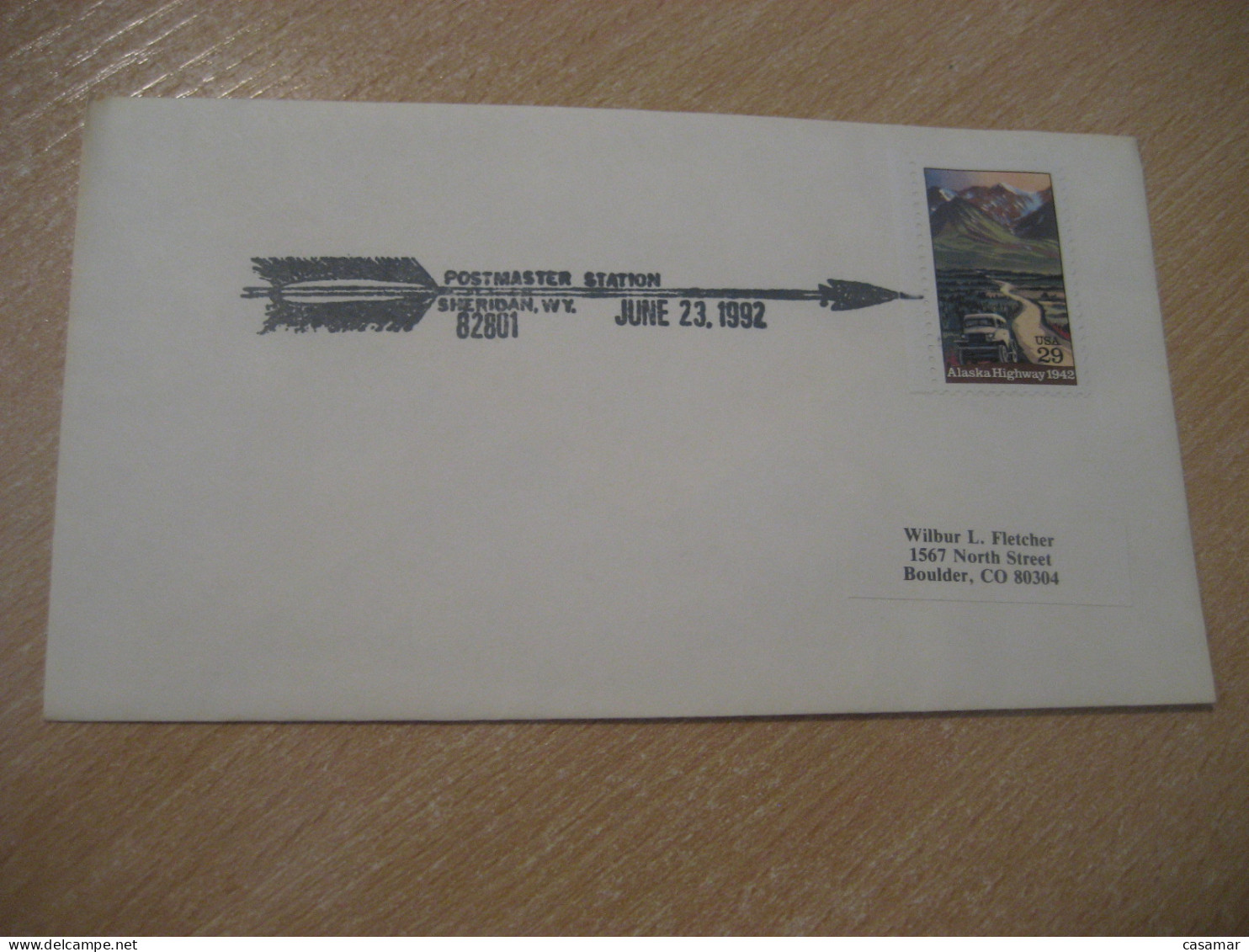 SHERIDAN 1992 Postmaster Station American Indians Indian Cancel Cover USA Indigenous Native History - American Indians
