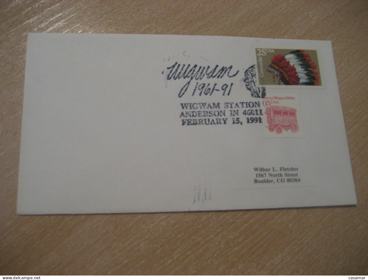 ANDERSON 1991 Wigwam Station American Indians Indian Cancel Cover USA Indigenous Native History - Indianer