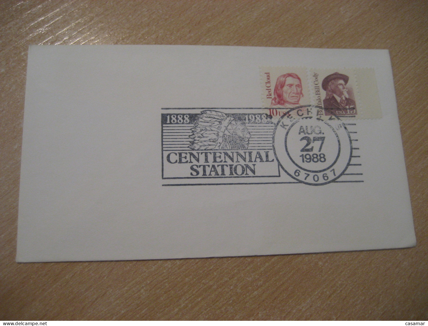 KECHI 1988 Centennial Station American Indians Indian Cancel Cover USA Indigenous Native History - Indios Americanas