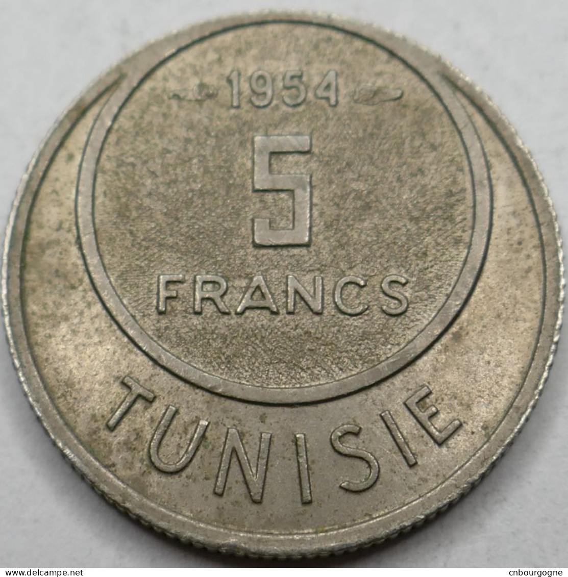 Tunisie - Protectorat Français - Lamine Bey - 5 Francs 1954-AH1373 - TTB+/AU50 - Mon5574 - Tunesië