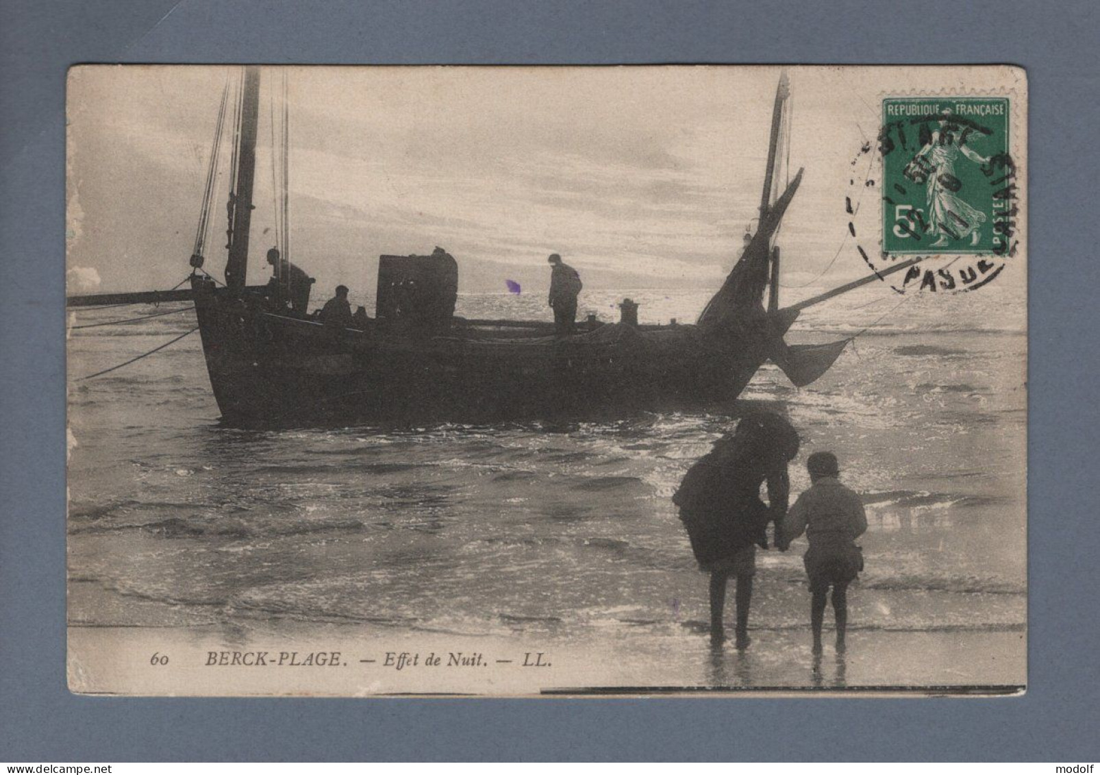 CPA - 62 - Berck-Plage - Effet De Nuit - Animée - Bateau De Pêche - Circulée En 1911 - Berck