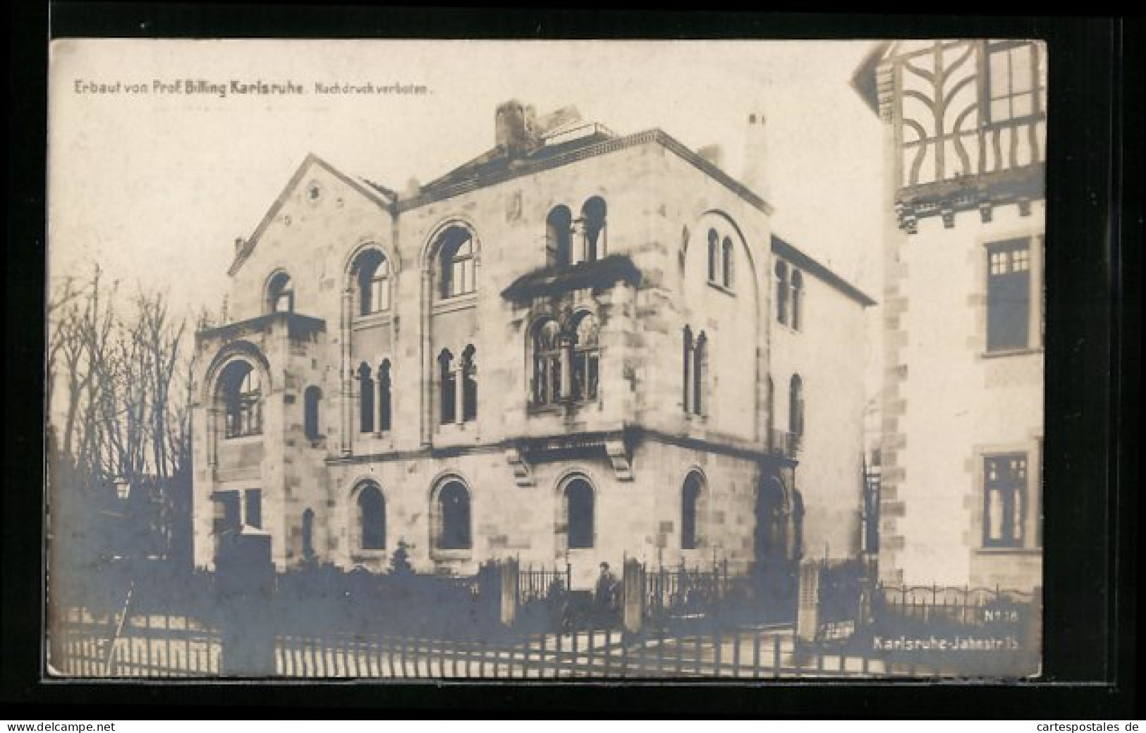 AK Karlsruhe, Haus In Der Jahnstrasse 15, Erbaut Von Prof. Billing  - Karlsruhe