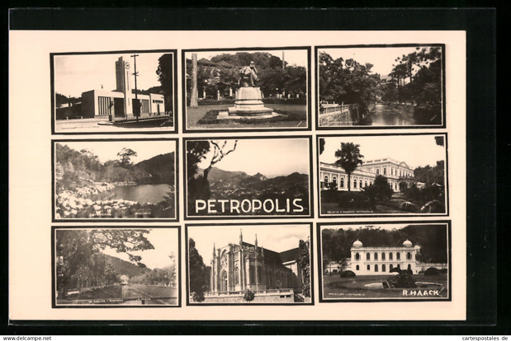AK Petropolis, Denkmal Und Ortsansicht Am Wasser  - Other & Unclassified