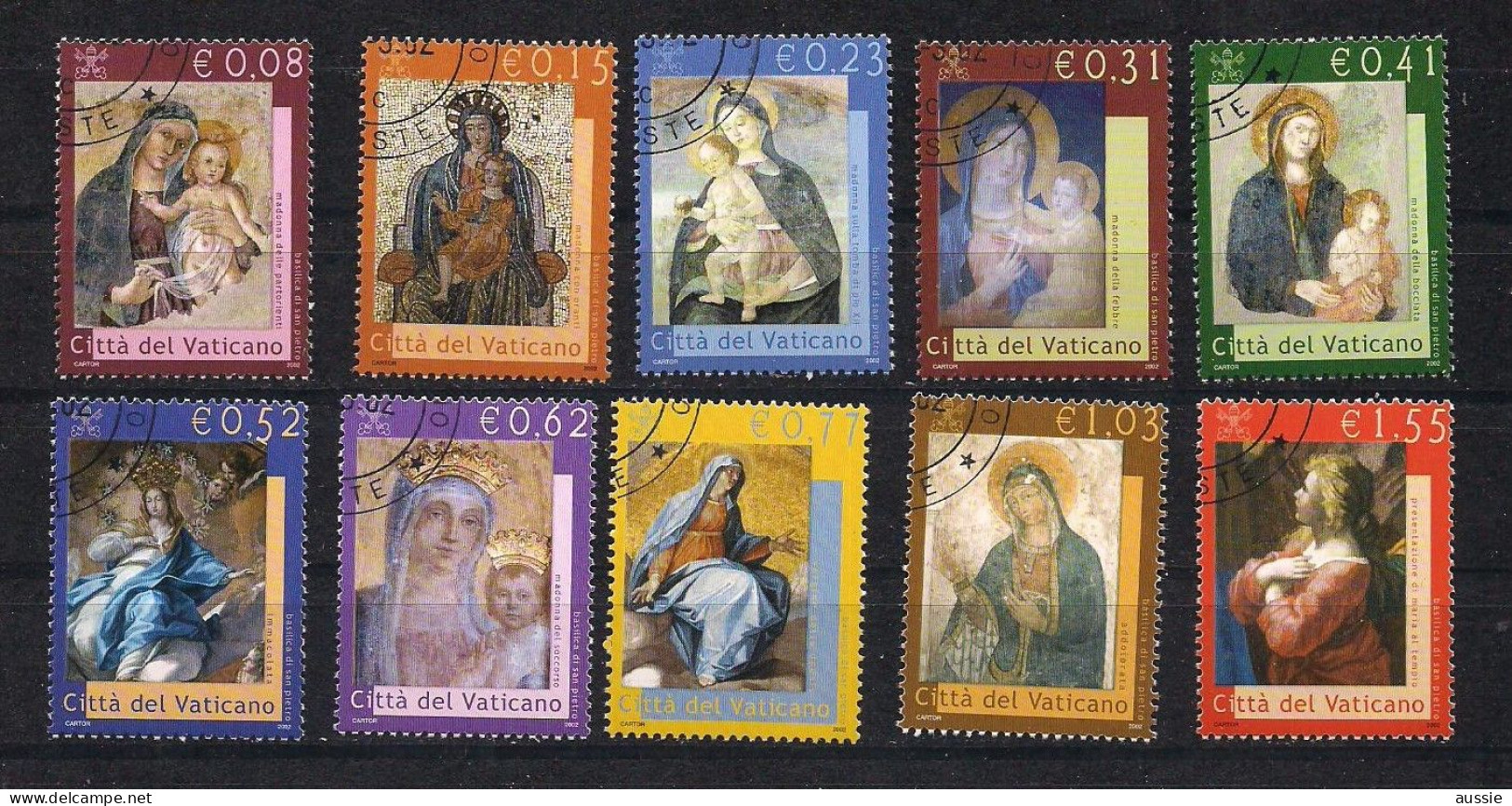 Vatican Vatikaanstad 2002 Yvertn° 1250-59 (°) Used Cote 15 € Madones Madonna - Gebruikt