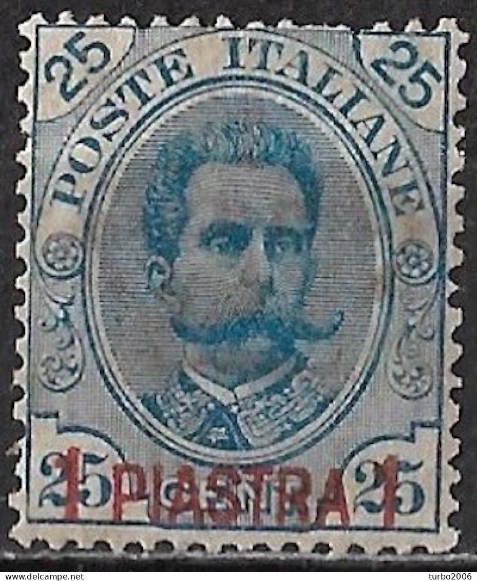 CRETE 1900 Italian Office : Italian Stamp 25 Cent Blue With Red Overprint 1 PIASTRE 1 Vl. 1 MH - Crete