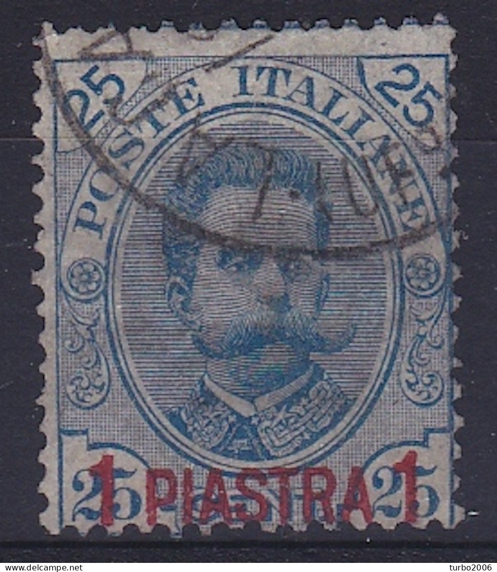 CRETE 1900 Italian Office : Italian Stamp 25 Cent Blue With Red Overprint 1 PIASTRE 1 Vl. 1 - Crete