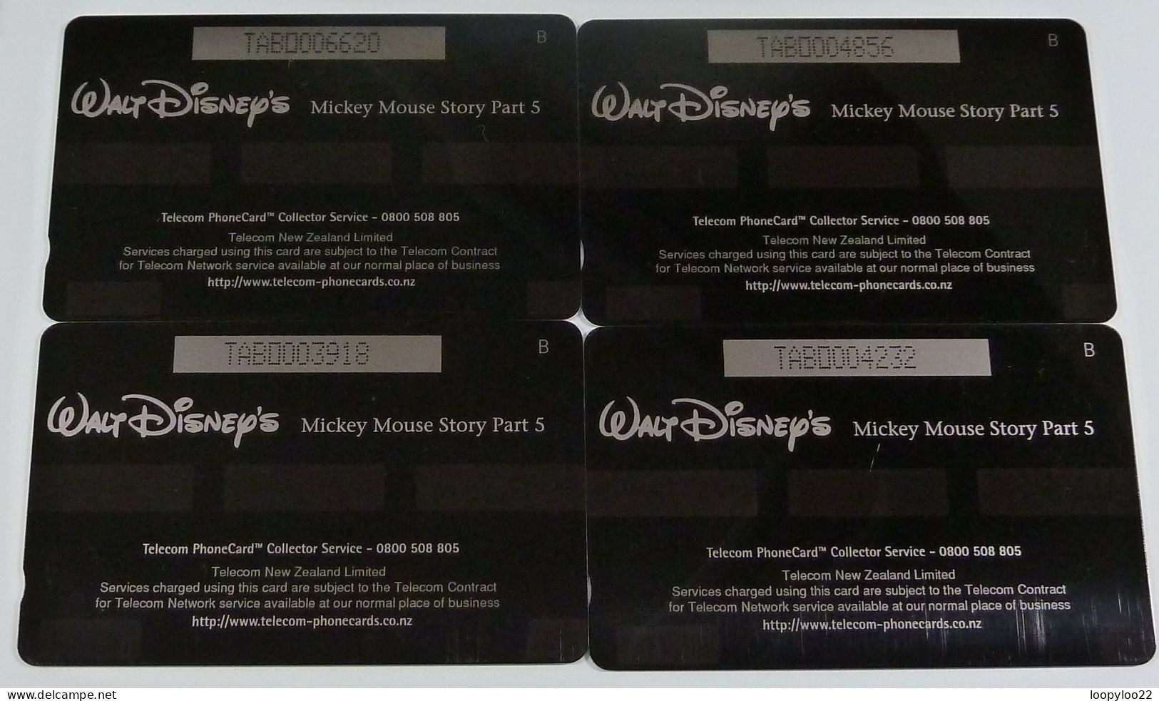 New Zealand - GPT - Set Of 4 - Walt Disney's - Mickey Mouse Story Part 5 - Mint - Nuova Zelanda