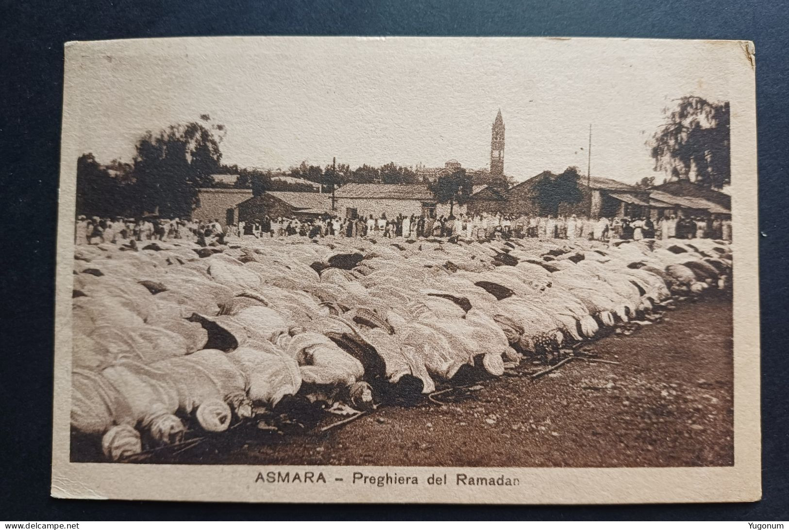 Italy Eritrea 1935  Postcard Asmara Rhamandan, Sent To Gorizia / Gorica, With Stamp Posta Militare (No 3062) - Erythrée