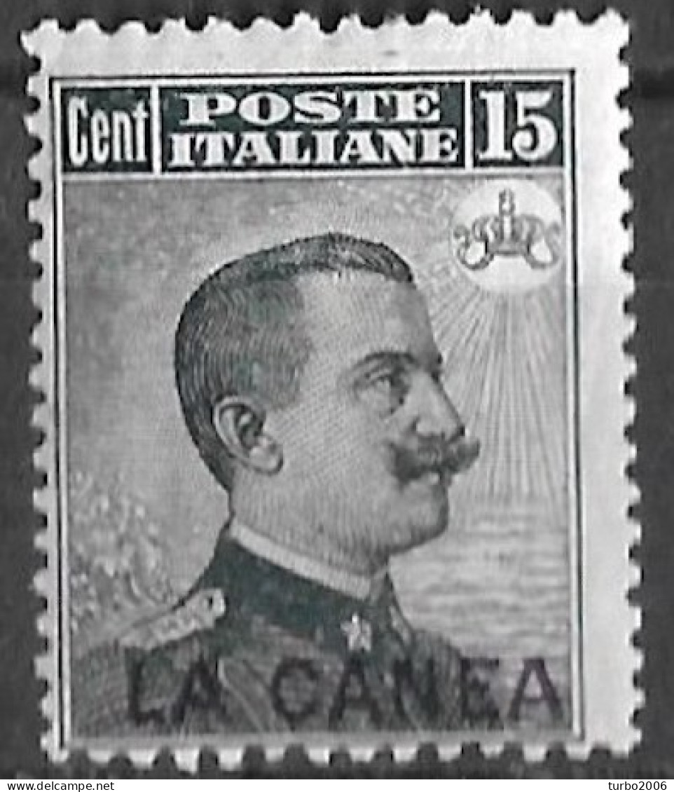 CRETE 1907-12 Italian Office : Italian Stamps With Overprint LA CANEA 15 C Black Vl. 16 MH - Crète