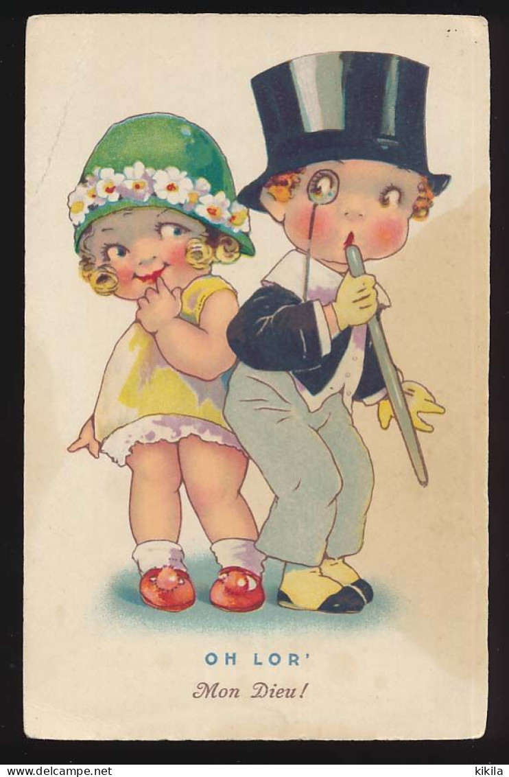 CPSM 9 X 14 Illustrateur Couple Enfant Tenue De Soirée "Oh Lor"  "Mon Dieu " - Contemporanea (a Partire Dal 1950)
