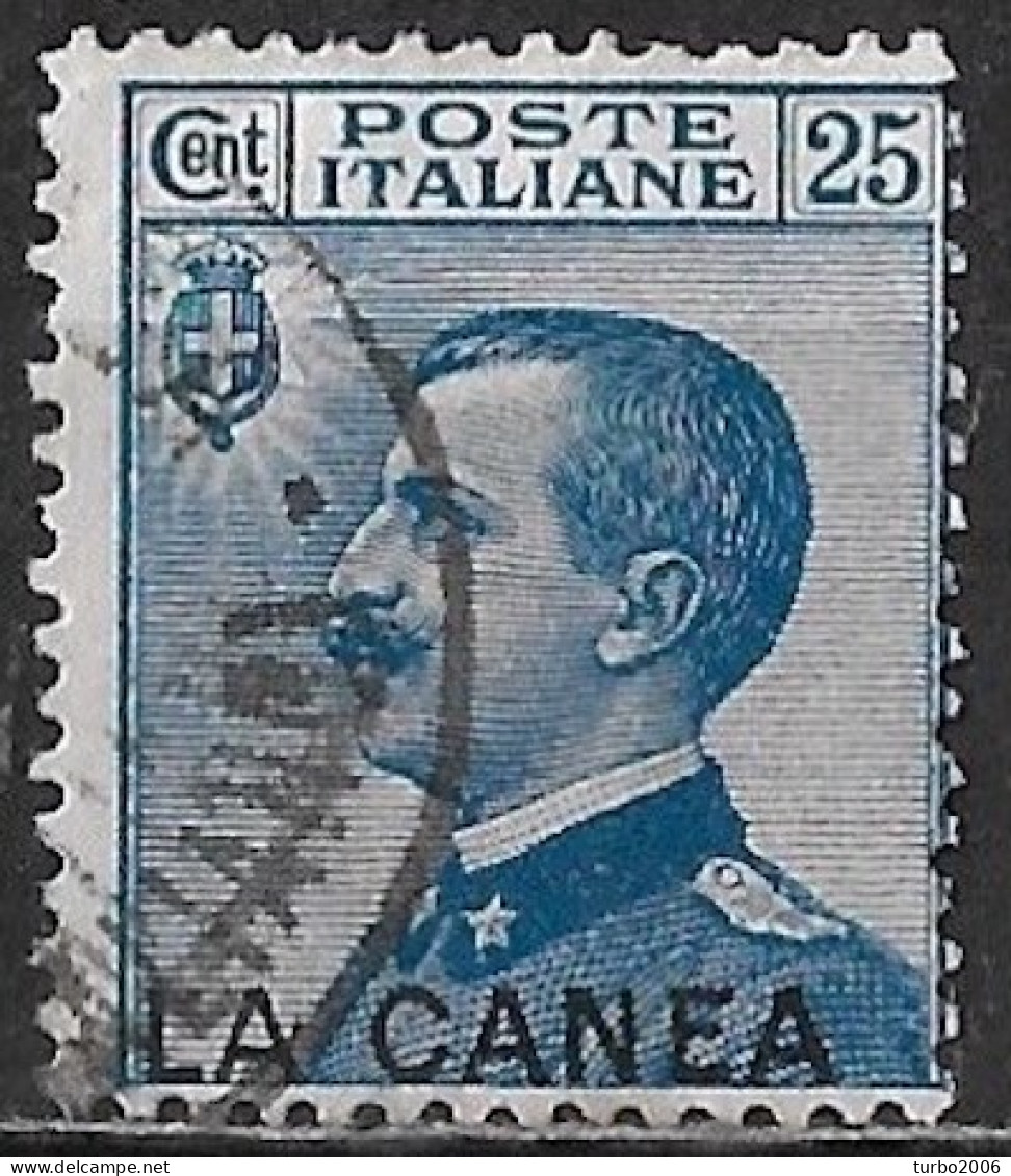 CRETE 1907-12 Italian Office : Italian Stamp 25 Cent Blue With Overprint LA CANEA Vl. 17 - Crete