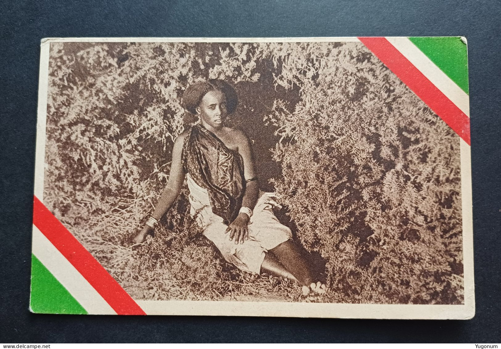 Italy Eritrea 1936  Postcard Local African Woman, Sent To Gorizia / Gorica, With Stamp Posta Militare (No 3063) - Eritrea