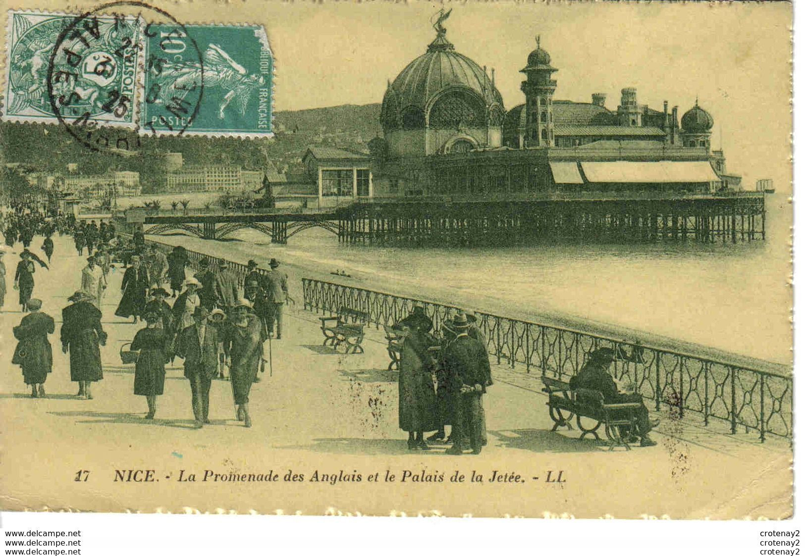 06 NICE N°17 LL La Promenade Des Anglais Et Le Palais De La Jetée En 1925 Galeries Alpines 45 Av De La Victoire Nice - Parques, Jardines