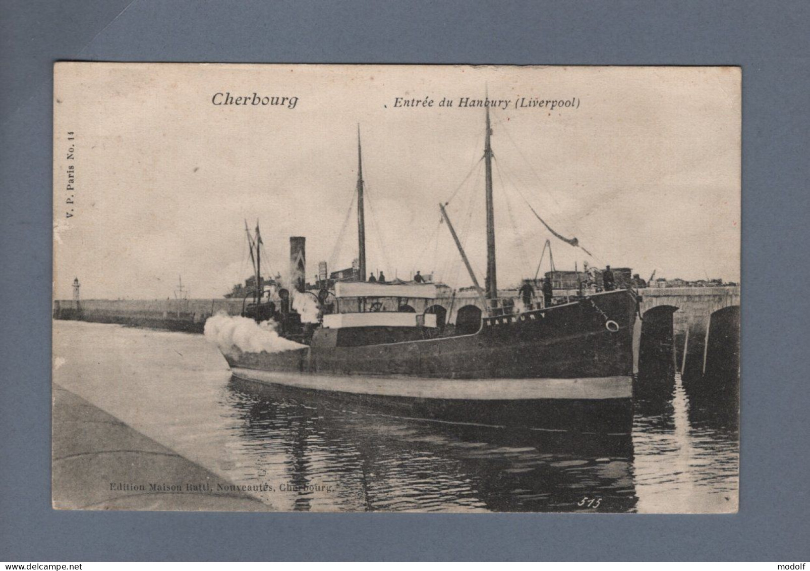 CPA - 50 - Cherbourg - Entrée Du Hanbury (Liverpool) - Non Circulée (déformée) - Cherbourg