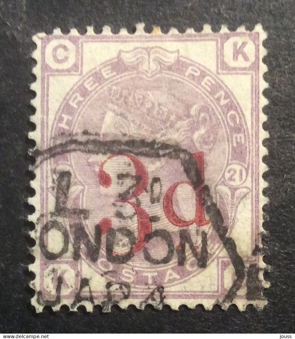 GB70 Victoria 3 D Sur 3 P Violet YT 74 Couronne Oblitéré - Usati