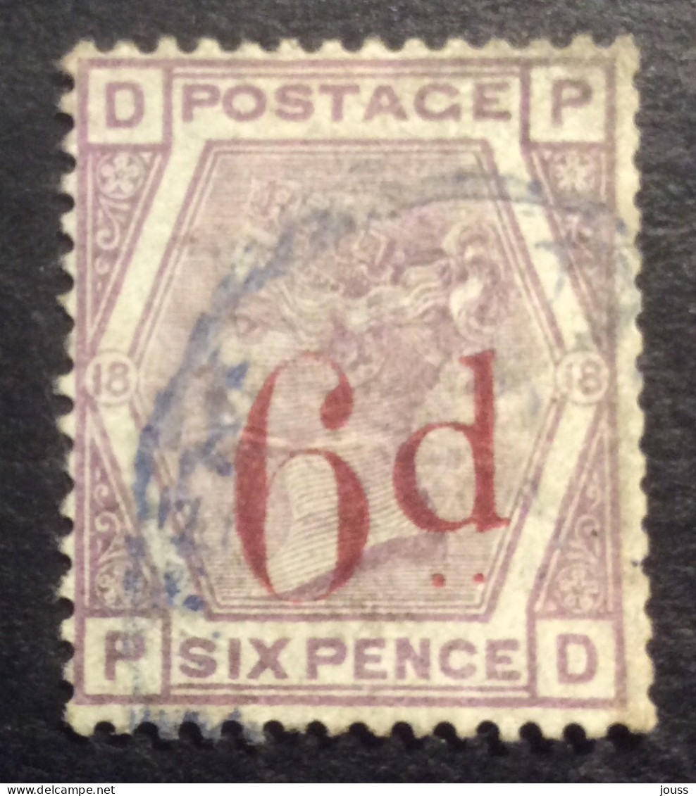 GB71 Victoria 6 D Sur 6 P Violet YT 75 Couronne Oblitéré - Used Stamps