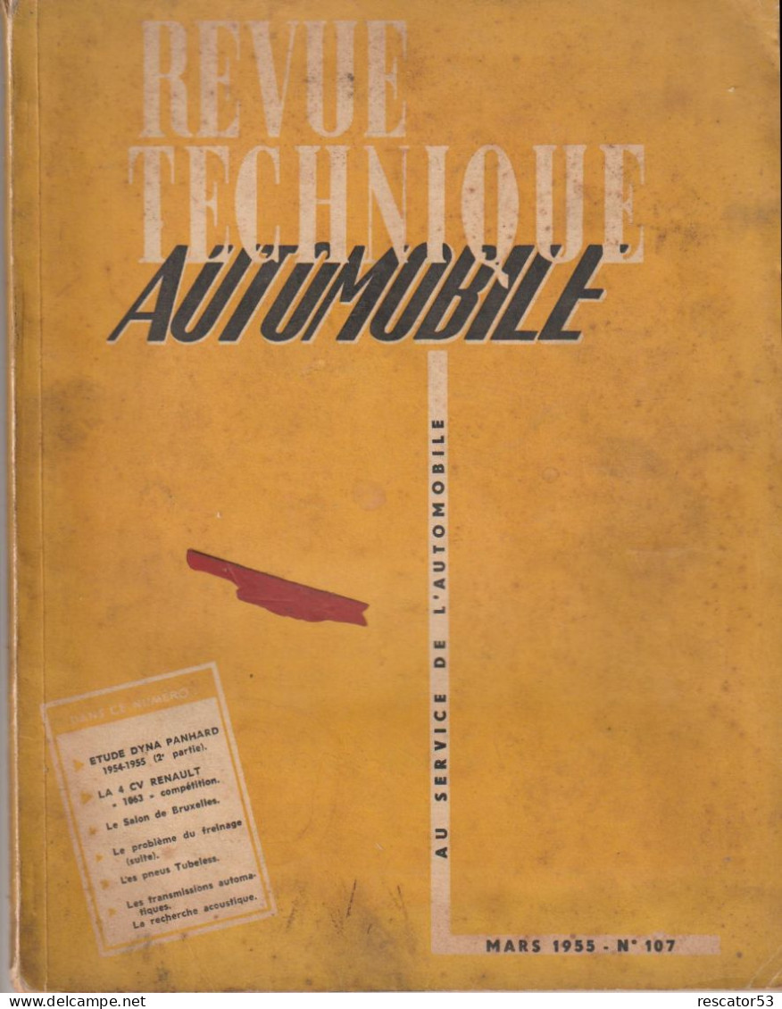 Revue Technique Automobile N°107 De La Dyna Panhard Et 4 CV - Automobili