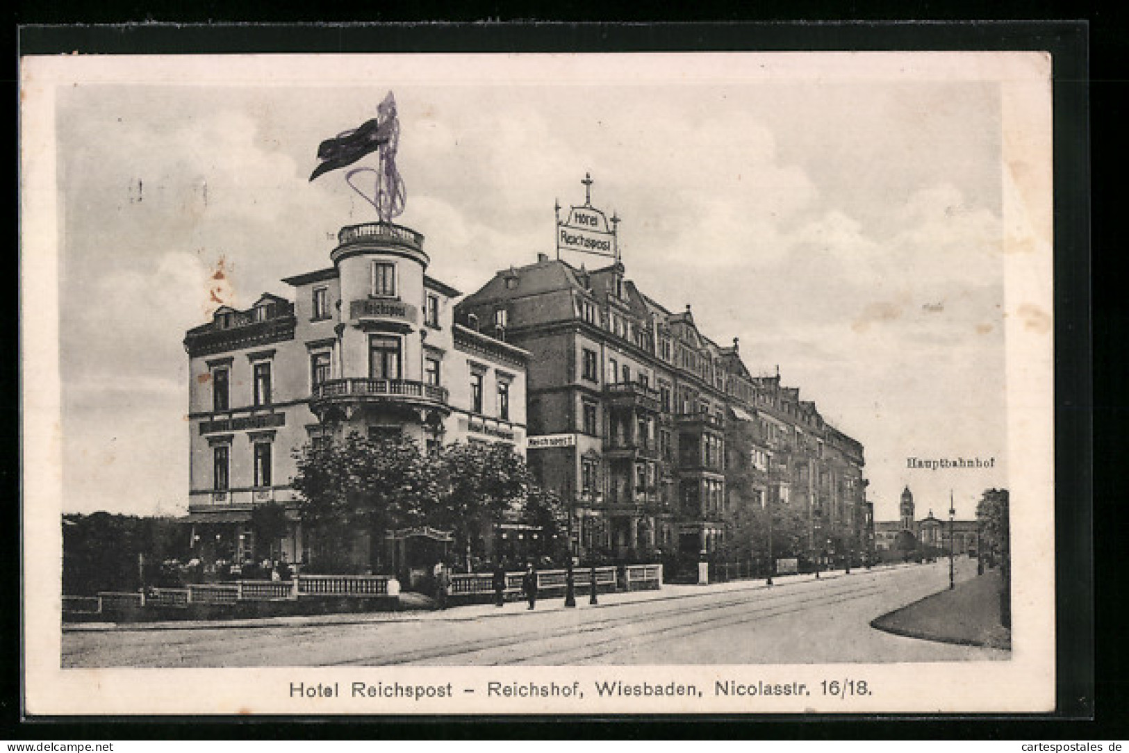AK Wiesbaden, Hotel Reichspost - Reichshof, Nicolasstrasse 16 /18  - Wiesbaden