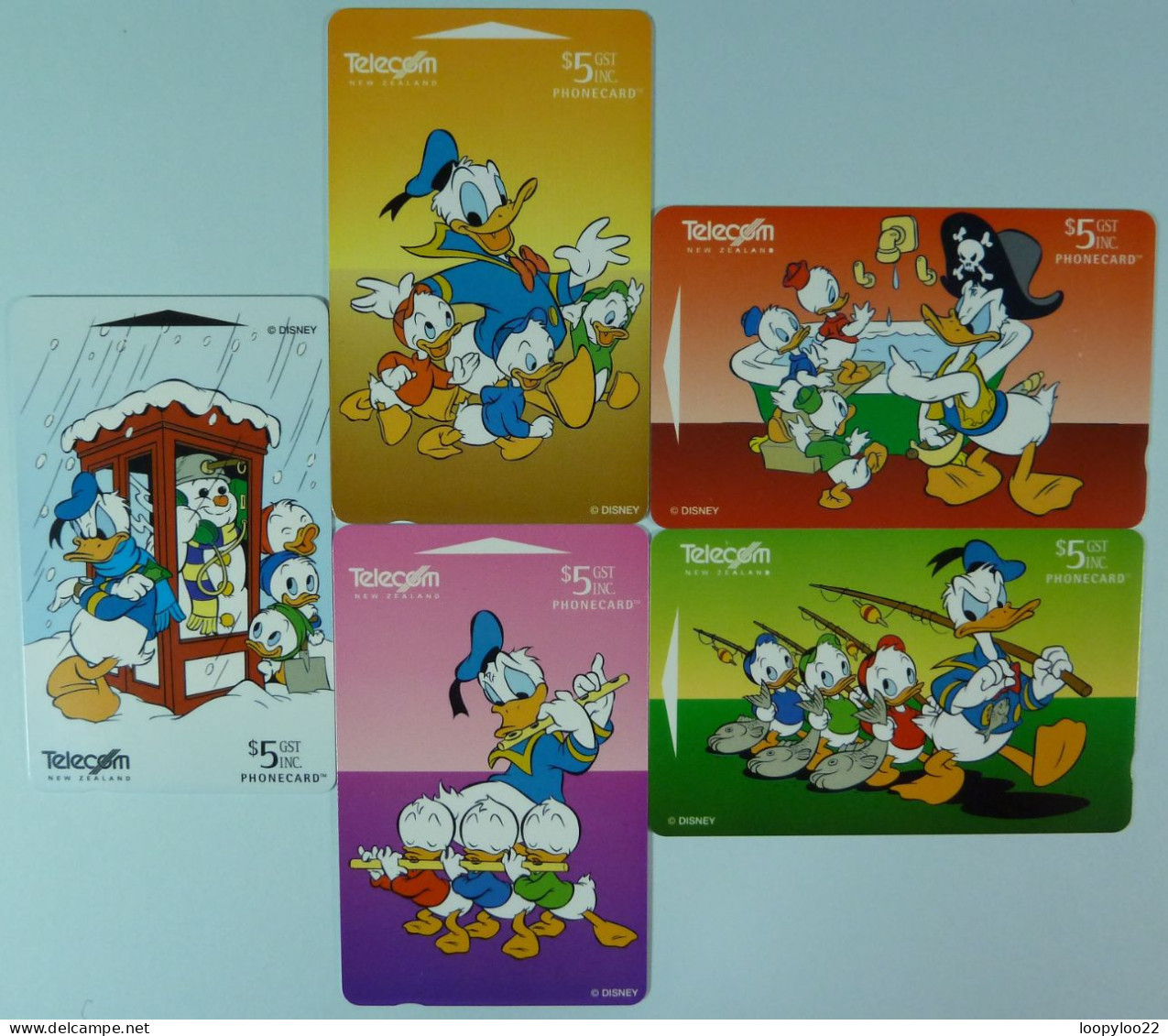 New Zealand - GPT - Disney - Friends Of Mickey - Part 4 - Huey, Dewey & Louie - Set Of 5 - Mint - Nouvelle-Zélande