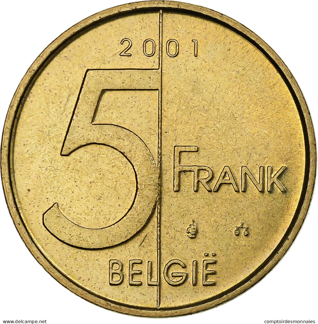 Belgique, Albert II, 5 Francs, 5 Frank, 2001, Bruxelles, Bronze-Aluminium, SUP - 5 Francs