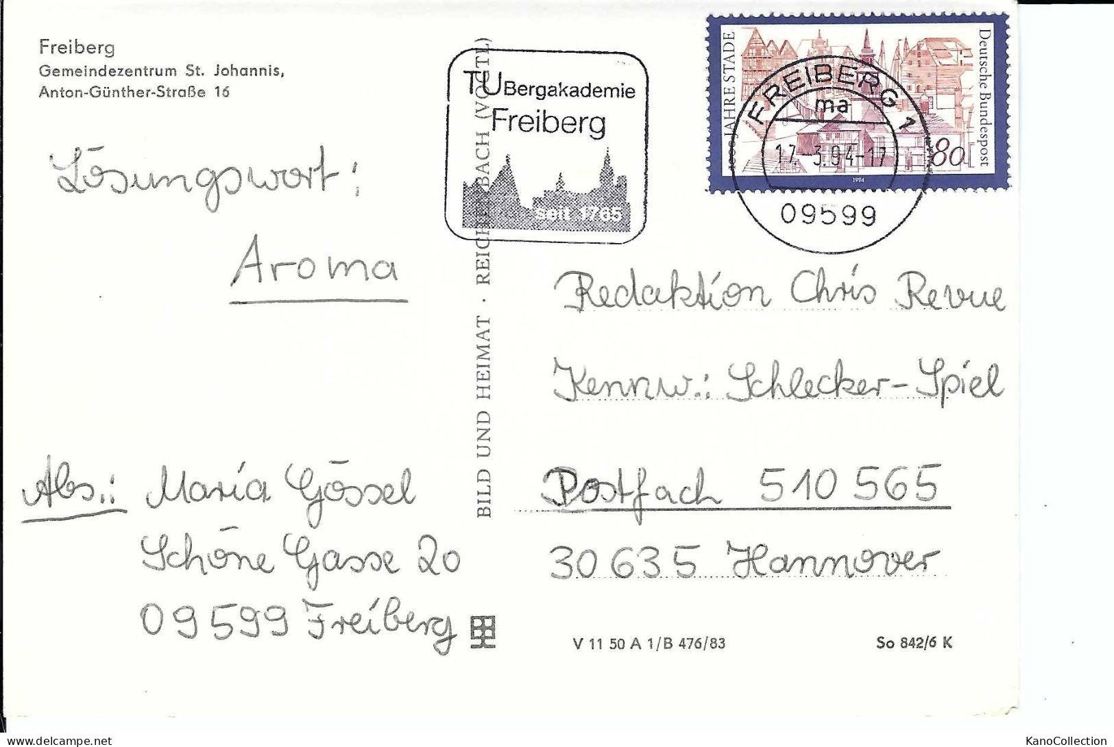 Freiberg, Gemeindezentrum St. Johannis, Gelaufen 1994 - Freiberg (Sachsen)