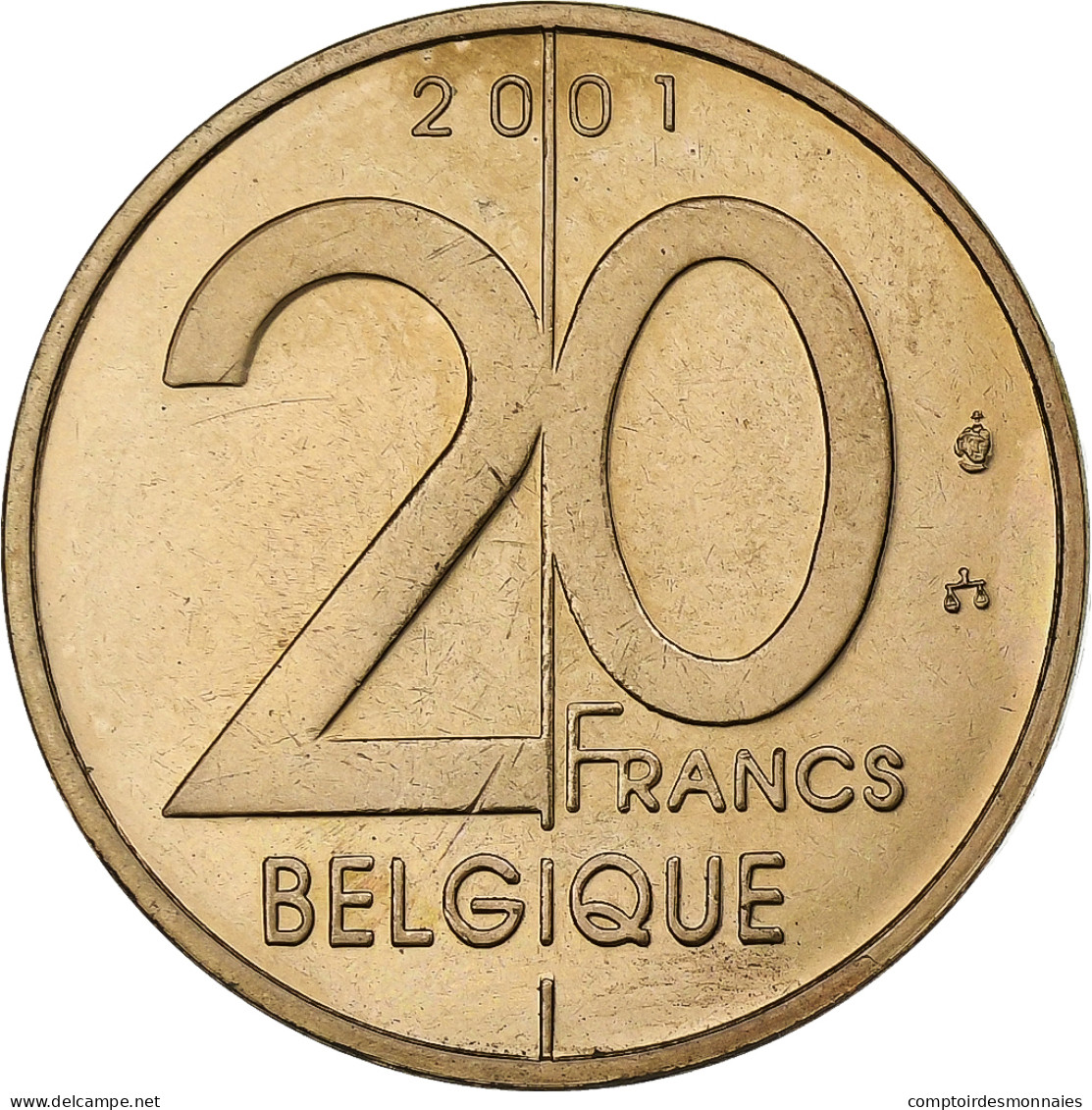 Belgique, Albert II, 20 Francs, 20 Frank, 2001, Bruxelles, Nickel-Bronze, SUP - 20 Francs