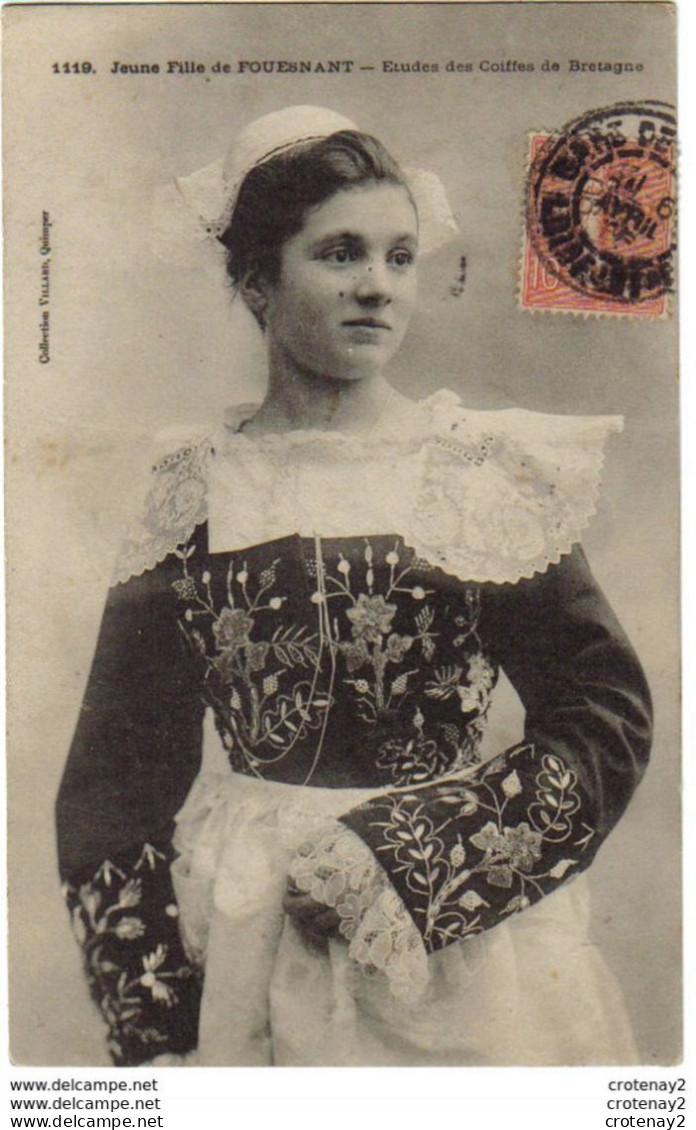 29 Jeune Fille De FOUESNANT N°1119 En 1906 Etudes Coiffes De Bretagne Costume Dentelle Folklore - Fouesnant