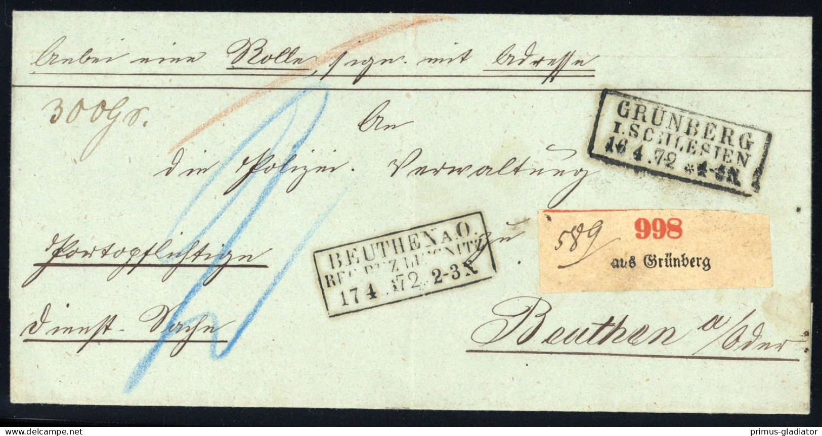 1872, Deutsches Reich, Brief - Sonstige & Ohne Zuordnung