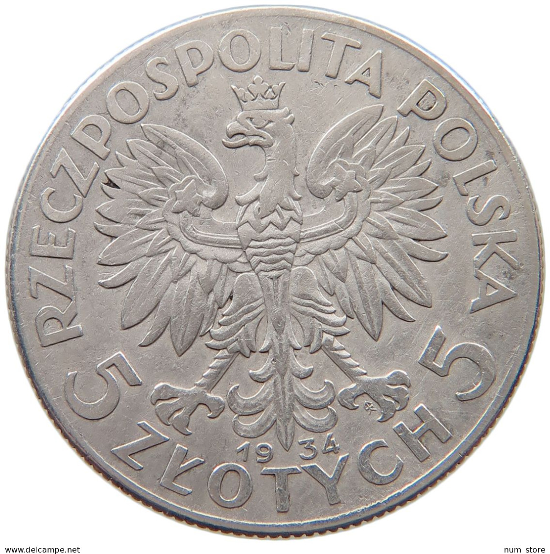 POLAND 5 ZLOTYCH 1934 #t028 0537 - Polonia