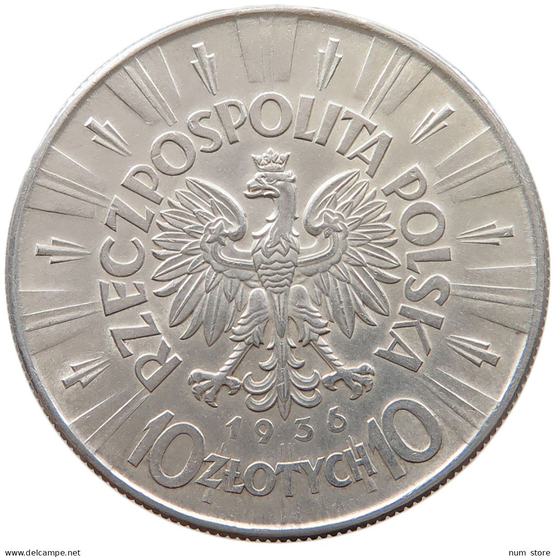 POLAND 10 ZLOTYCH 1936 Josef Pilsudski #t031 0071 - Poland