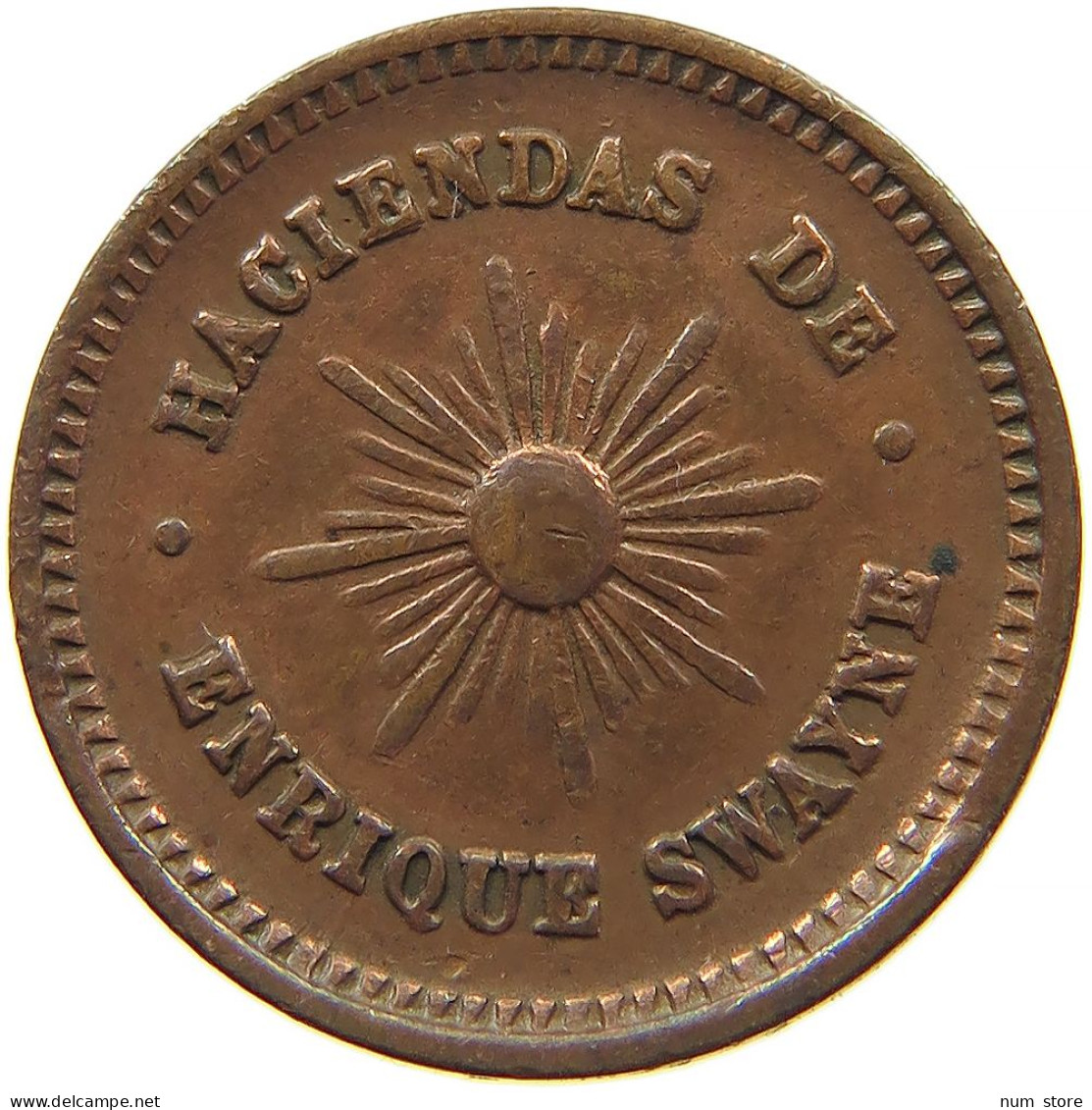 PERU HACIENDA TOKEN 1/2 CENTAVO HACIENDAS DE ENRIQUE SWAYNE #t030 0463 - Pérou