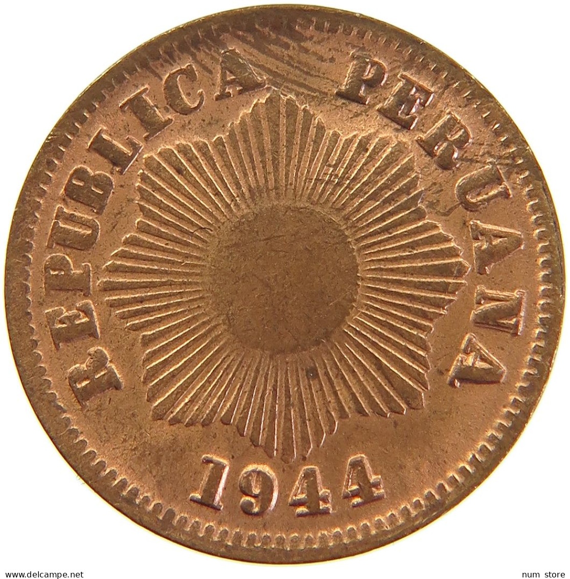 PERU CENTAVO 1944 UNC #t030 0237 - Peru